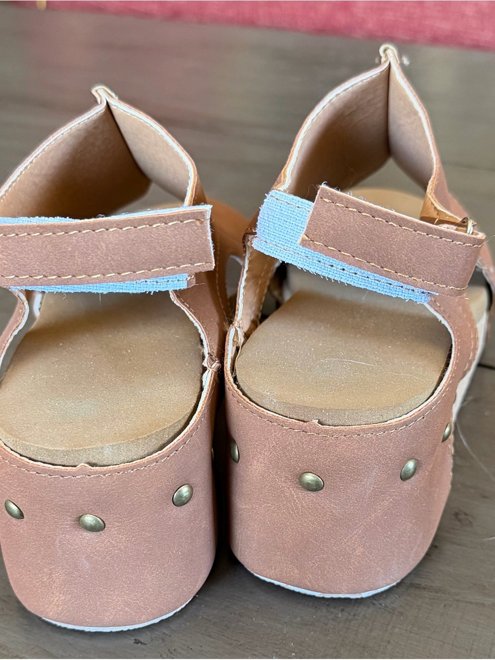 Women’s Tan Cork Wedge Slingback Sandals - Picture 3 of 7